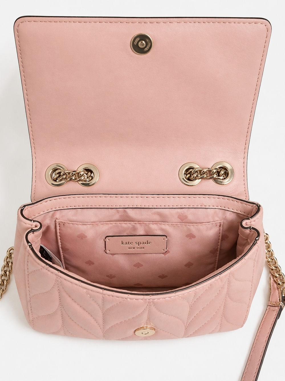Kate Spade Blush Quilted Leather Chain Crossbody Bag - Picture 2 of 4